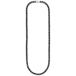 Bruno Banani Edelstahlkette Schmuck Geschenk Tenniskette, mit Zirkonia (synth) schwarz