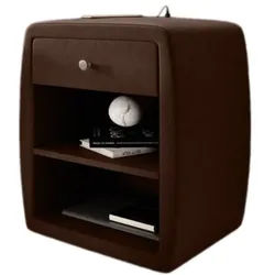 Luxusbetten24 Nachttisch Designer Nachttisch Lilly, mit USB-Anschluss Anschluss und Samtbezug braun