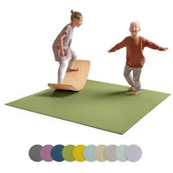 Ehrenkind Spielmatte Krabbelmatte Rutschfest, Made in Germany (Krabbeldecke für Baby, Hochwertige Krabbelmatte Baby), Spielmatte Baby, Rutschfeste Spielunterlage grün 160 cm x 160 cm