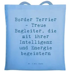 Mr. & Mrs. Panda Tragetasche Spruch Border Terrier Freunde - Sky Blue - Geschenk, liebenswert, Ene (1-tlg) blau