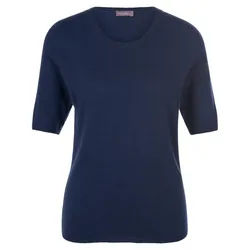 Pull col rond en laine vierge et cachemire include bleu