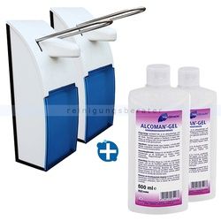 Desinfektionsmittelspender JM Metzger FIX SET SET mit 2x Armhebelspender, 2x Händedekontamination 500 ml