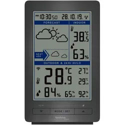 technoline WS 9485 Wetterstation (inklusive Außensender, Temperatur- und Luftfeuchtigkeitsanzeige) silberfarben