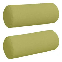 vidaXL Sitzauflage Bolsterkissen 2 Stück Hellgrün Ø 15 x 40 cm Stoff, (2 St) grün