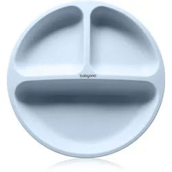 BabyOno Siilicone Plate 6m+ geteilter Teller mit Saugnapf Blue 1 St.