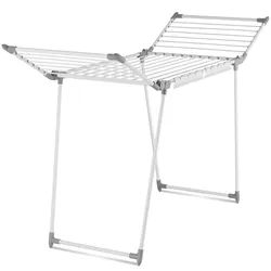 tectake® Wäscheständer, klappbar, 2 Kleinteilehalter, bodenschonende Füße