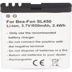 Akku passend für Bea-Fon SL450, SL560 3,7 Volt 650mAh