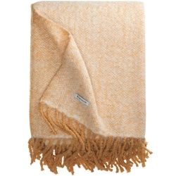 Tom Tailor Plaid , Creme, Bernsteinfarben, Cognac , Textil , meliert , 130x170 cm , Fransen, pflegeleicht , Heimtextilien, Wohntextilien, Kuscheldecken