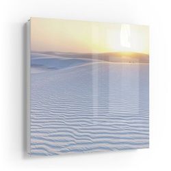 DEQORI Schlüsselkasten 'Weiße Sanddünen am Abend', Glas Schlüsselbox modern magnetisch beschreibbar weiß