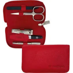 PFEILRING Maniküre-Etui, 5 tlg., Nappaleder rot
