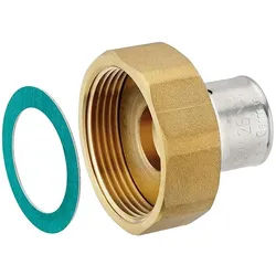 Press-Verschraubung mit Überwurfmutter 1 1/2'' IG - flachdichtend - für Alu-Verbundrohr 26 x 3,0 mm