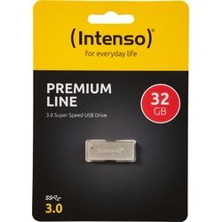 Intenso USB 3.0 Stick 32GB, Premium Line, Metall, silber Typ-A, (R) 100MB/s, Retail-Blister