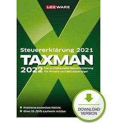 LEXWARE TAXMAN 2022 (für das Steuerjahr 2021) Software Vollversion (Download-Link)