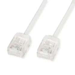 ROLINE UTP DataCenter Patchkabel Cat.6A (Class EA), LSOH, slim, extra kurzer Stecker, weiß, 2 m