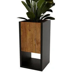 Raumhirsch Furniture Blumenkasten , Nussbaumfarben , Holzwerkstoff , Quadratisch , 22.6x45x22.62 cm , Dekoration, Blumen & Blumentöpfe, Übertöpfe