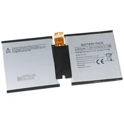 Akku passend für Microsoft Surface 3 10.8", Surface 3 1645, Li-Polymer, 3,78V, 7270mAh, 27,5Wh, built-in, ohne Werkzeug