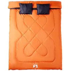 vidaXL Doppelschlafsack, Schlafsack mit Kissen Erwachsene Camping 3-4 Jahreszeiten
