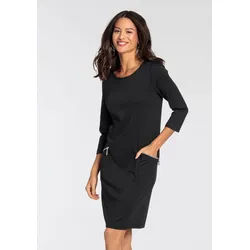 Jerseykleid LAURA SCOTT, Damen, Gr. 40, N-Gr, schwarz, Milano Rib, Obermaterial: 68% Viskose, 25% Polyester, 7% Elasthan, clean, unifarben, figurbetont kurz, Rundhals, Bündchen, Kleider Jerseykleid, festlich, kurzes Kleid, figurbetont, aus Milano-Ribstoff