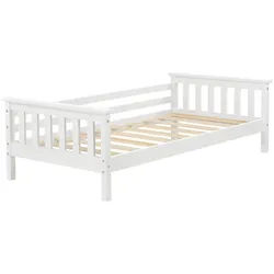 [en.casa] Kinderbett Nuuk , Weiß , Holz , Kiefer , 80x160 cm , Babymöbel & Kindermöbel, Kinderzimmer & Jugendzimmer, Kinderbetten