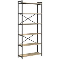 vidaXL Bücherregal 80 x 30 x 189,5 cm Bücherregal Sonoma Eiche 80x30x188 cm Spanplatte beige