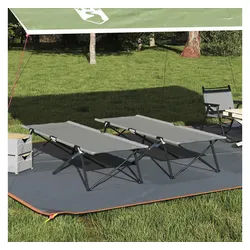 vidaXL Feldbett Klapp Schlafbett fürs Camping 2 pcs Grau 206 x 76 x 74 cm grau