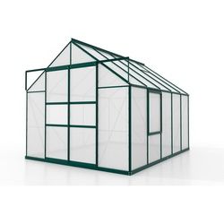 Xxxl Gewächshausbausatz , Grün , Metall, Kunststoff , 257x231.8x321 cm , Gartenzubehör, Garten- & Gewächshäuser
