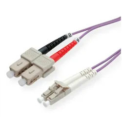 ROLINE LWL-Kabel 50/125μm OM4, LC/SC Glasfaserkabel, (50.0 cm) lila