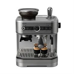 Philips Espressomaschine PSA3218/01 Barista Brew, halbautomatisch, mit 250-g-Bohnenbehälter, Korbfilter, Siebträger und Milchkanne aus Edelstahl, Silber silberfarben