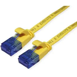 VALUE Patchkabel Cat.6A (Class EA) UTP, extra-flach, gelb, 1,5 m
