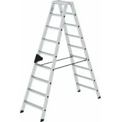 MUNK Aluminium-Stehleiter beidseitig begehbar 2 x 9 Stufen