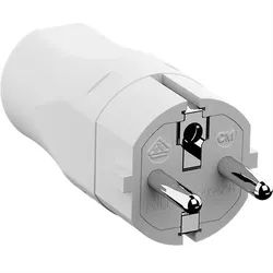 Bachmann Montagestecker weiß Stromadapter, 0 cm, CEE 7/7 2-polig mit Schutzkontakt, 960.201 weiß