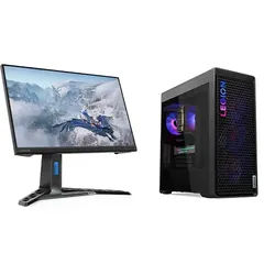 Lenovo Legion Tower 7i Gen 10 + Monitor R24e Intel® Core Ultra 9 285K Prozessor E-Kerne bis zu 4,60 GHz P-Kerne bis zu 5,50 GHz, Ohne Betriebssystem, 2 TB SSD M.2 2280 PCIe 4.0 Performance TLC Opal, Gray