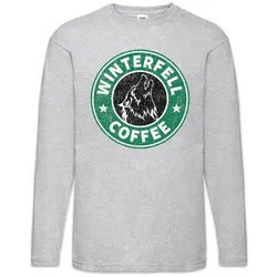Urban Backwoods Langarmshirt Winterfell Coffee Langarm T-Shirt Game Of Symbol Thrones Is Coming (1-tlg) House Haus Stark Rob grau L