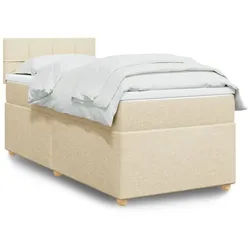 vidaXL Boxspringbett, Boxspringbett mit Matratze Creme 90x190 cm Stoff