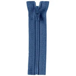 Stofferia Stoff Reißverschluss Opti Fulda 22 cm Jeansblau, Meterware blau