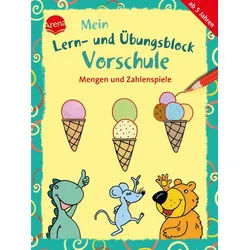 Schulbuch Mein Lern- und Übungsblock Vorschule. Mengen und Zahlenspiele 40 Übung Christine Pätz gelb|grau|grün