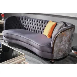 Casa Padrino Luxus Barock Sofa Lila / Braun / Silber - Handgefertigtes Wohnzimmer Sofa - Barock Wohnzimmer Möbel