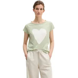 T-Shirt MARC O'POLO "aus leichtem Single Jersey", Damen, Gr. M, grün (light grün), Obermaterial: 100% Baumwolle, bedruckt, Basic, regular fit, U-Boot-Ausschnitt, Shirts T-Shirt