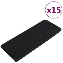 vidaXL Stufenmatte 65 x 245 x 35 cm Stufenmatten Selbstklebend 15 Stk 65x28 cm Schwarz St schwarz