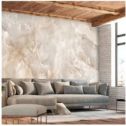 KUNSTLOFT Vliestapete Toned Marble 4x2.8 m, halb-matt, lichtbeständige Design Tapete beige 4.00 m x 2.80 m
