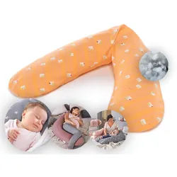 Theraline Stillkissen Das Original 190 cm mit Polyester Hohlfaser orange