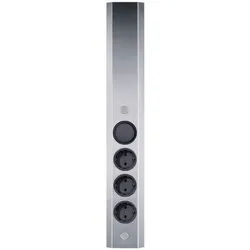 HKT Steckdosenelement , Edelstahlfarben , Metall , 8.1x46x4.5 cm , Elektrogeräte, Elektronik-Zubehör, Steckdosen & Stecker