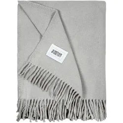 Schöner Wohnen Plaid , Hellgrau , Textil , Uni , 140x200 cm , Fransen , Heimtextilien, Wohntextilien, Decken