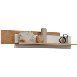 Dieter Knoll Wandboard , Weiß, Eichefarben , Holz, Holzwerkstoff , Balkeneiche , furniert , 157.5x33.6x25 cm , Holzmöbel, Wohnwände Holz, Wohnwand Serien Holz