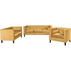 Max Winzer Jeronimo Sofa 3-Sitzer / Sofa 2-Sitzer / Sessel Samtvelours mais