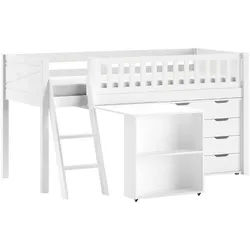 Mid.you Spielbett , Weiß , Holz , Kiefer , teilmassiv , seitenverkehrt montierbar , 90x200 cm , Baby & Kindermöbel, Kinderzimmer & Jugendzimmer, Kinderbetten, Spielbetten