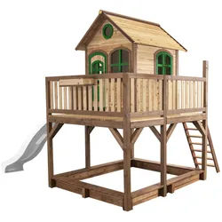 Ambia Garden Spielturm , Braun, Grün, Weiß , Holz , Hemlocktanne , 377x291x255 cm , EN 71, CE, FSC 100% , Freizeit & Co, Gartenspielzeug, Spieltürme