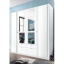 priess Kleiderschrank mit gerundeten Elementen auf den Außentüren weiß 185 cm x 193 cm x 54 cm