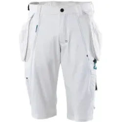 Mascot Shorts mit abnehmbaren Hängetaschen Handwerkershorts Größe C46, weiss