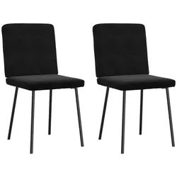 vidaXL Esszimmerstuhl Esszimmerstühle 2 Stk. Schwarz Samt (2 St) schwarz